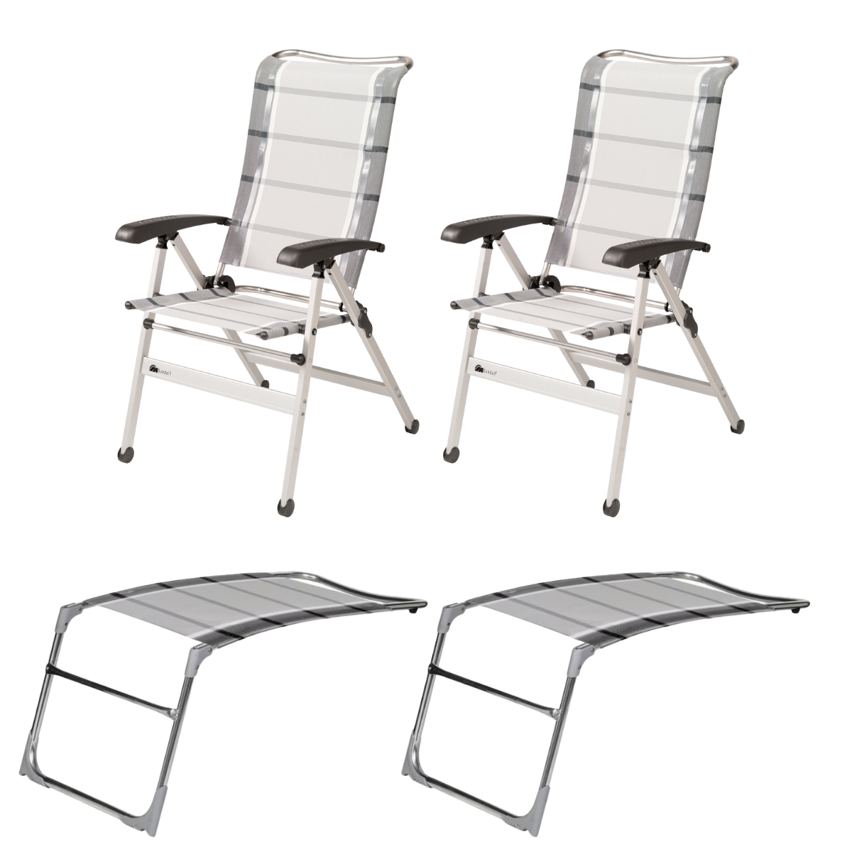 DUKDALF Stuhl Cha Cha silber anthrazit - Beinauflagen 2er-Set - 42-02-0649-4 42-08-0649.4