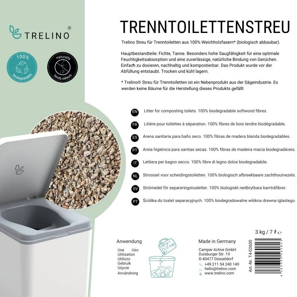 TRELINO Trenntoiletten Streu 7 Liter - T4-02600
