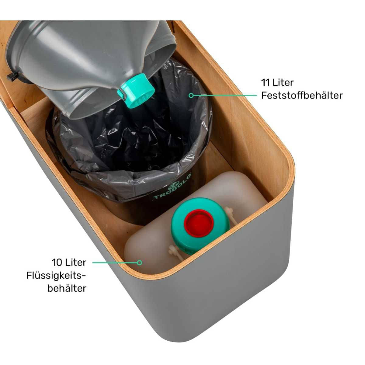 TROBOLO SilvaBlœm grau Trenntoilette - H3XX1457G