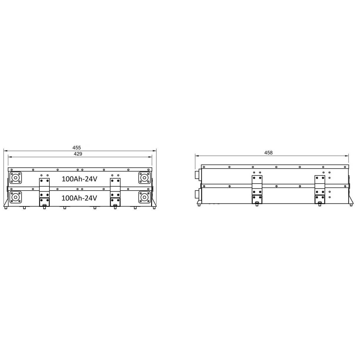 BULLTRON Lithium-Batterie POLAR 100Ah 24V Slim inkl. BMS 150A Dauerstrom - App - LI100B150-24-SLP