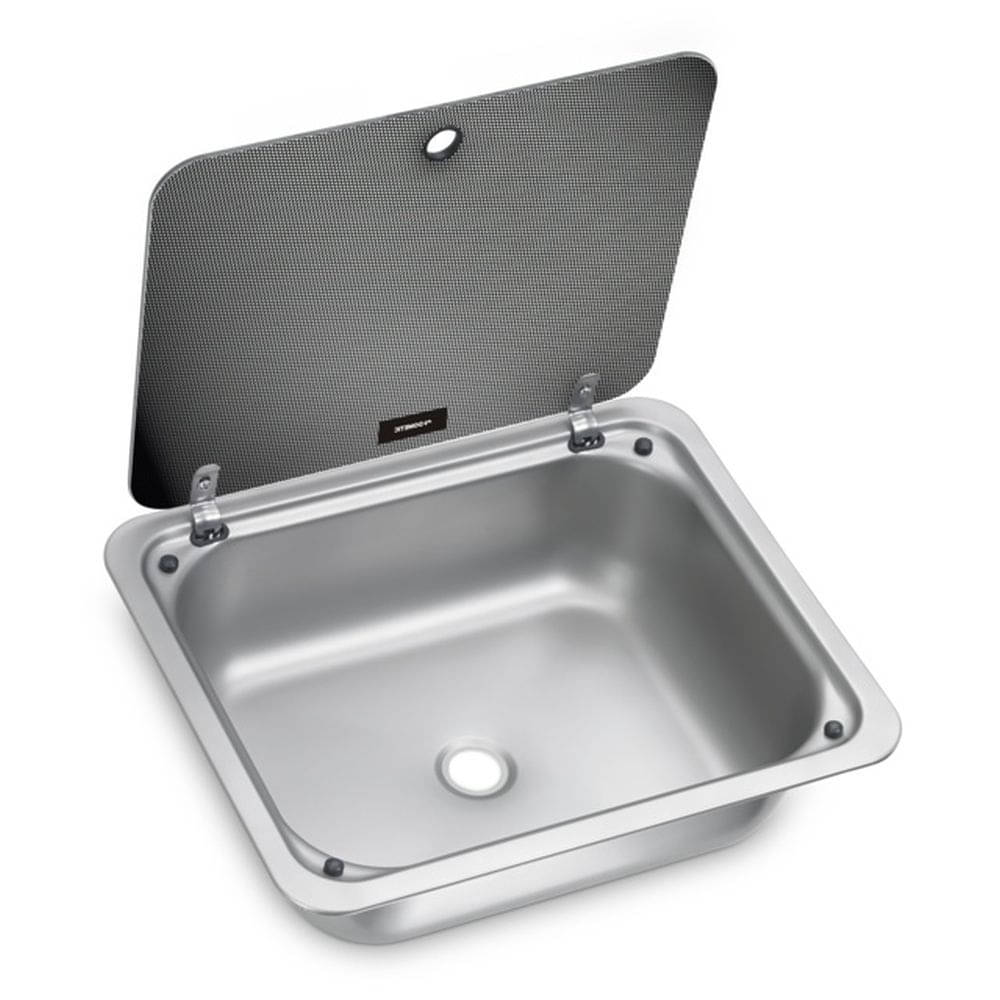 DOMETIC SNG 4133 Spuelbecken- mit Glasabdeckung- Edelstahl- 41x33-5 cm - 9600028266