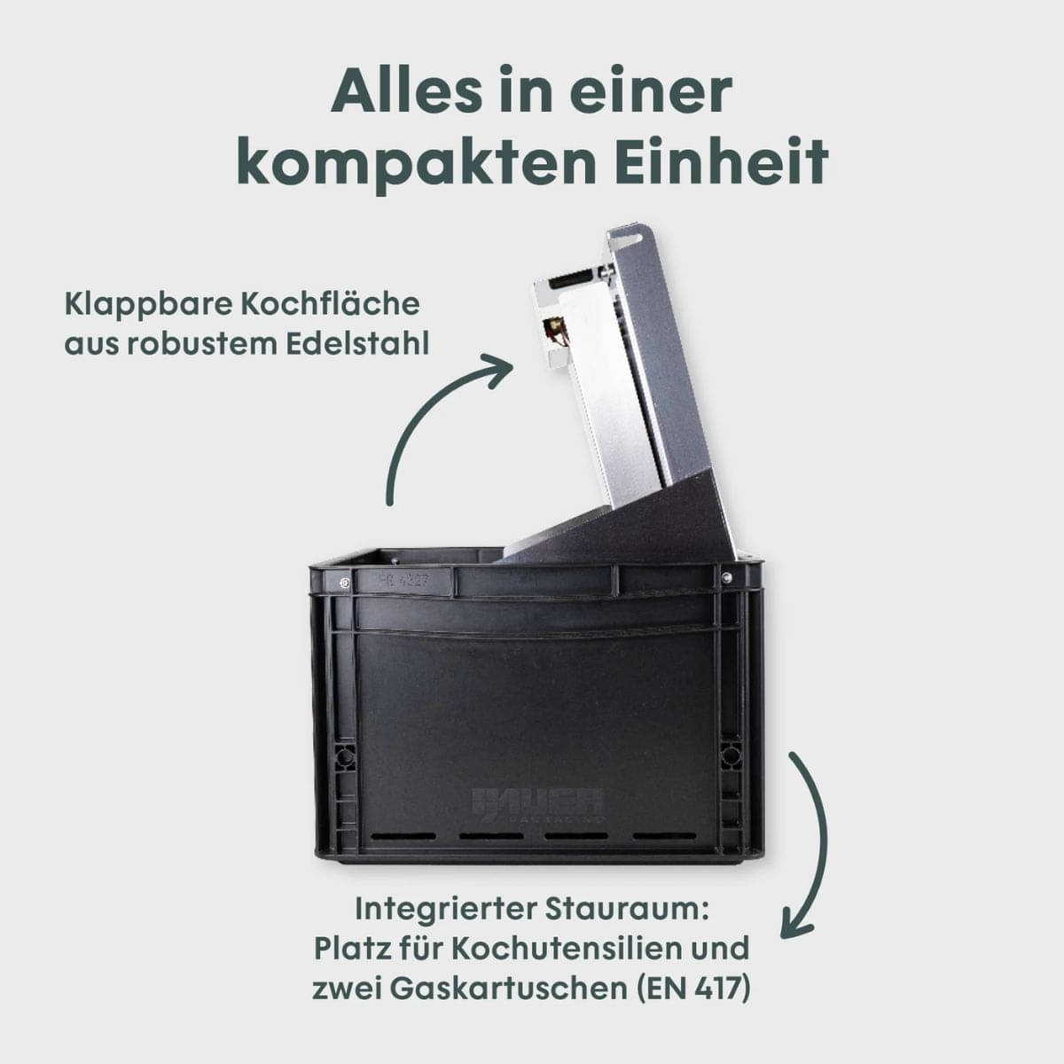 BOXIO - COOK PLUS Mobiler Gaskocher mit Topfset - BOX-COOK-P-10