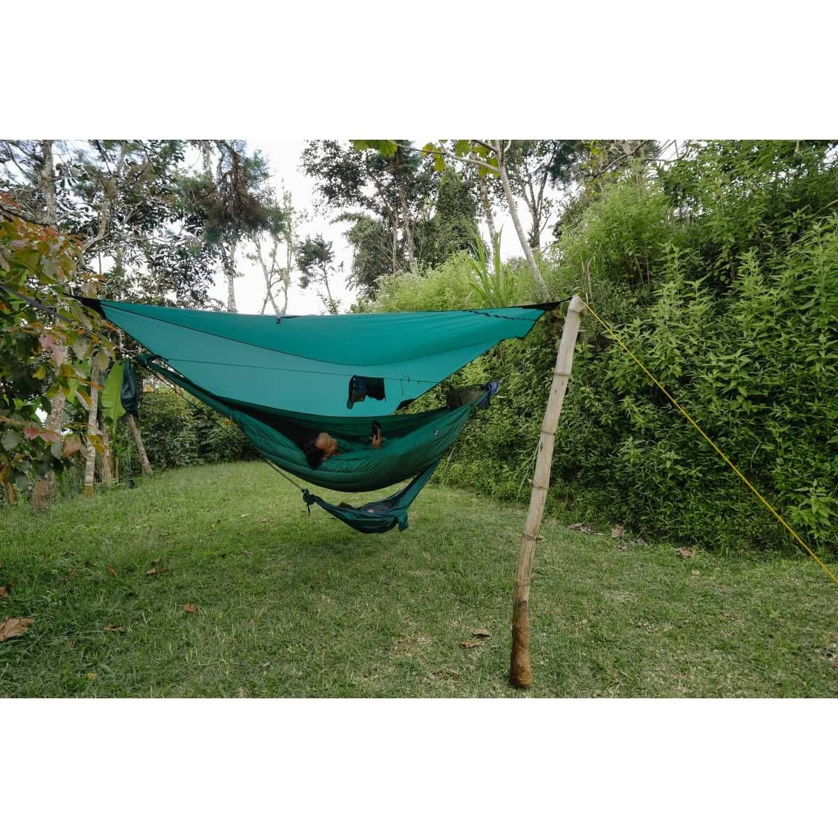 TICKET TO THE MOON Lightest Tarp Sil-Nylon Ultralight Hammock Tarp Forest Green TICKET TO THE MOON Lightest Tarp Sil-Nylon Ultralight Hammock Tarp Forest Green - TMLTARP