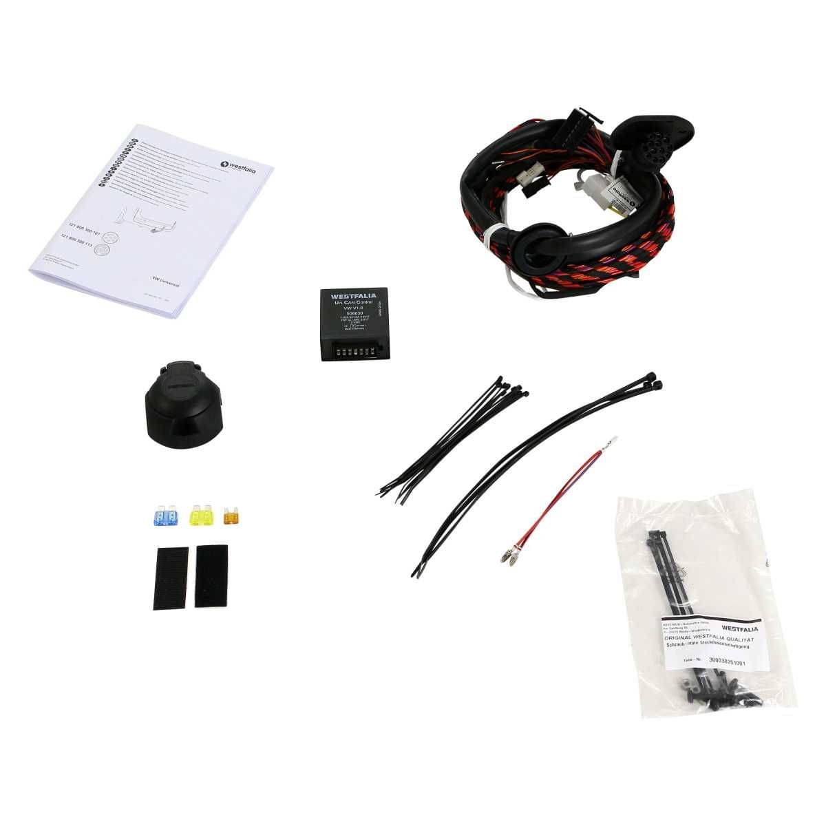 Westfalia Starre Anhaengerkupplung fuer VW Touran -inkl Cross- -BJ 03-2003-09-2015- - im Set mit 13-pol. fahrzeugspezifischem Elektrosatz - 321536900113