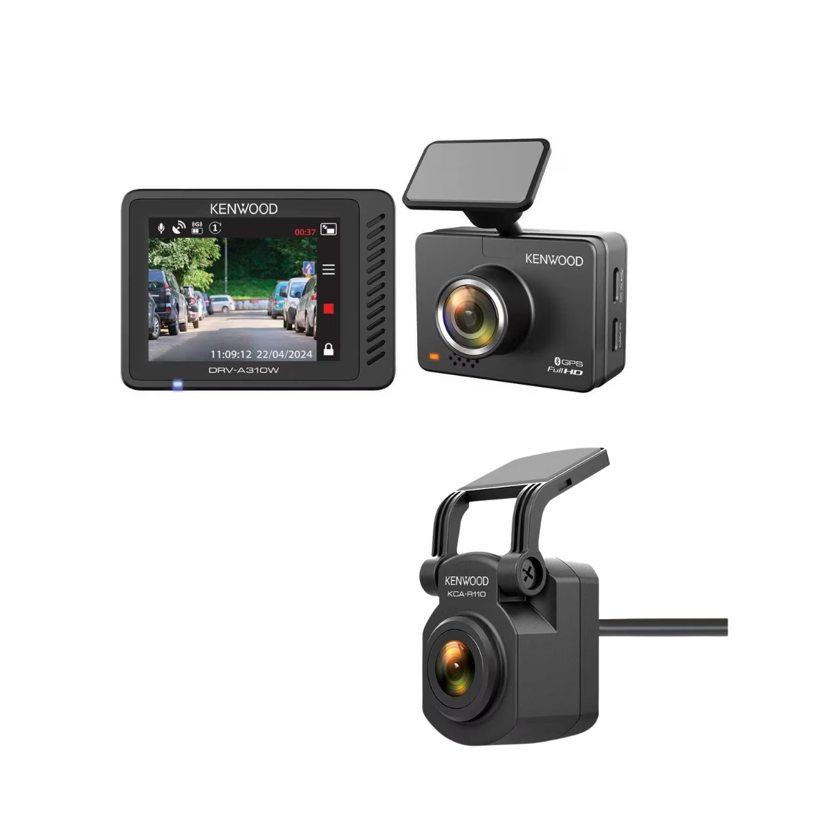 KENWOOD DashCam DRV-A310W inkl. Full-HD-Ruecksichtkamera KCA-R110