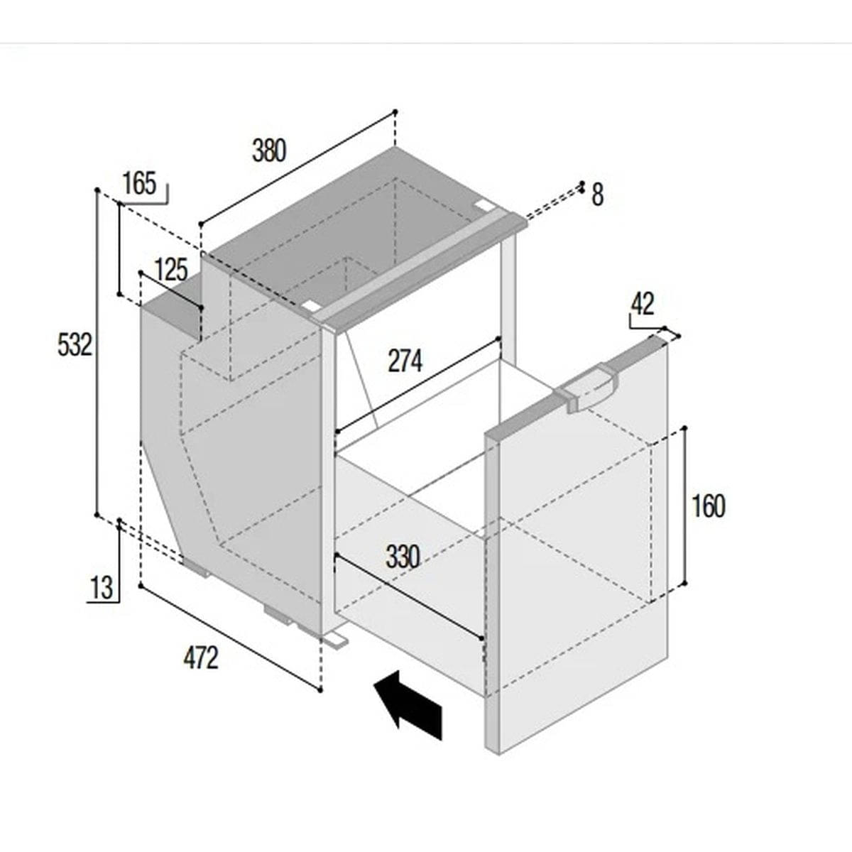 VITRIFRIGO Kompressor-Kühlschublade C51DW 12/24 V 42 L mit Gefrierfach Schwarz VITRIFRIGO Kompressor-Kuehlschublade C51DW 12-24 V 42 L mit Gefrierfach Schwarz