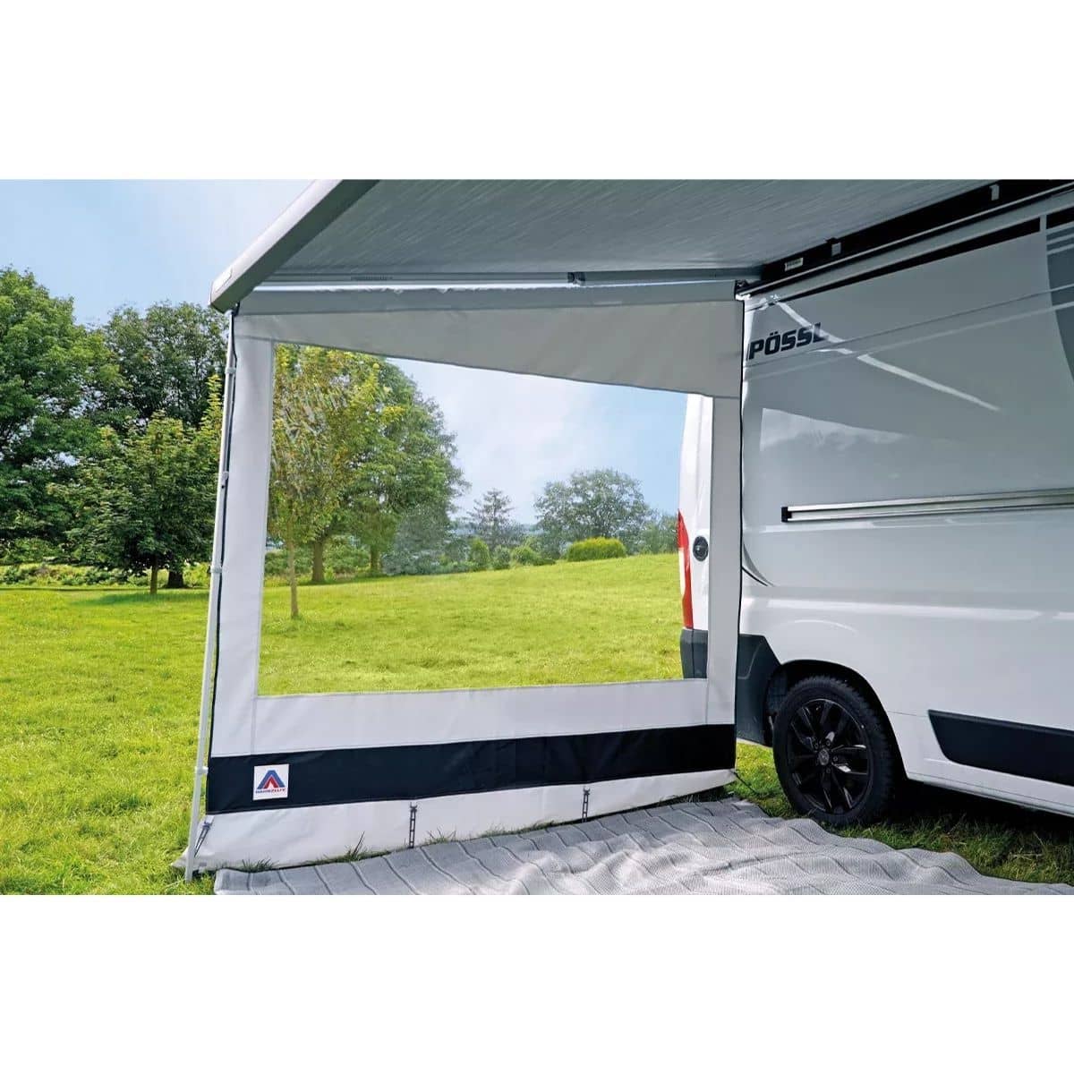 HAHN ZELTE Markisen-Seitenwand BARI Hoehe 225-255cm Auszug 250cm Links fuer Thule 5200-6200-6300 - Z01066H1_LI