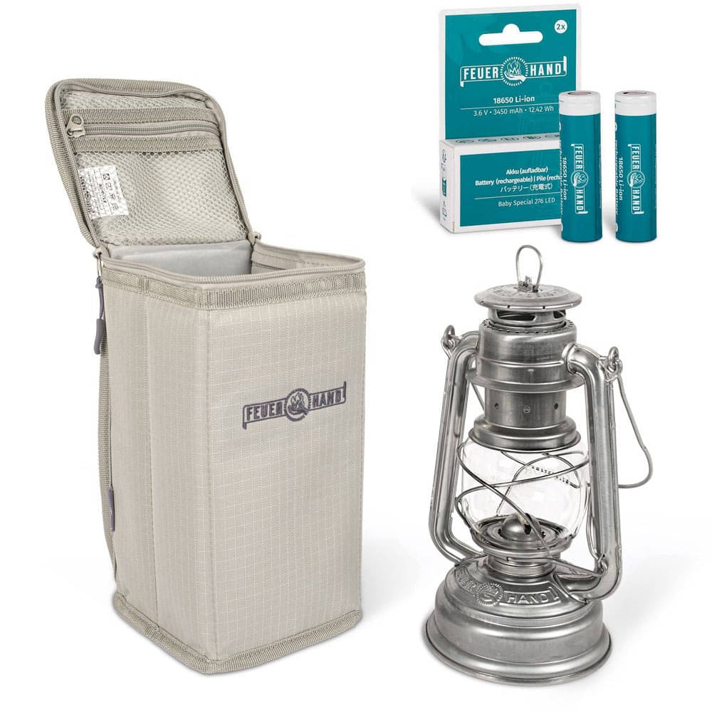 FEUERHAND LED Laterne Baby Special 276 Zinc Plated Starter Set 5.0