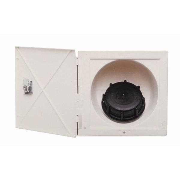 LILIE Wassereinfüllstutzen weiß mit Klappdeckel 40 mm 150x155x110 mm LILIE Wassereinfuellstutzen weiss mit Klappdeckel 40 mm 150x155x110 mm