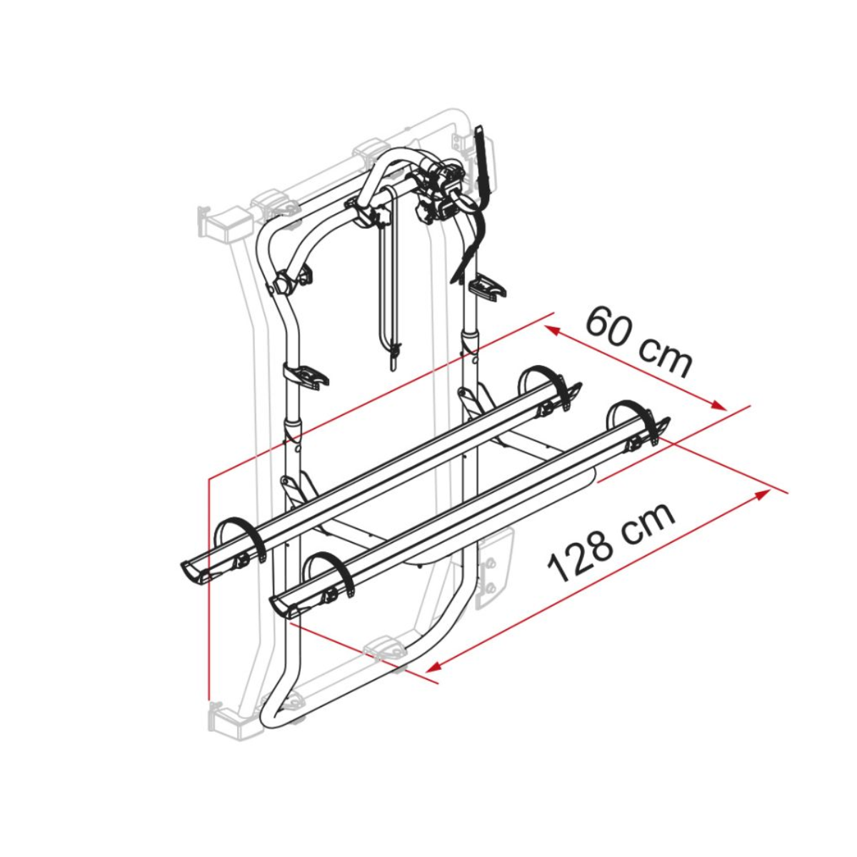 FIAMMA Carry Bike Frame Deep Black Fahrradtraeger VW Crafter - MAN TGE ab Bj. 2017 fuer 2 Raeder - 02096-40A 08753-03A