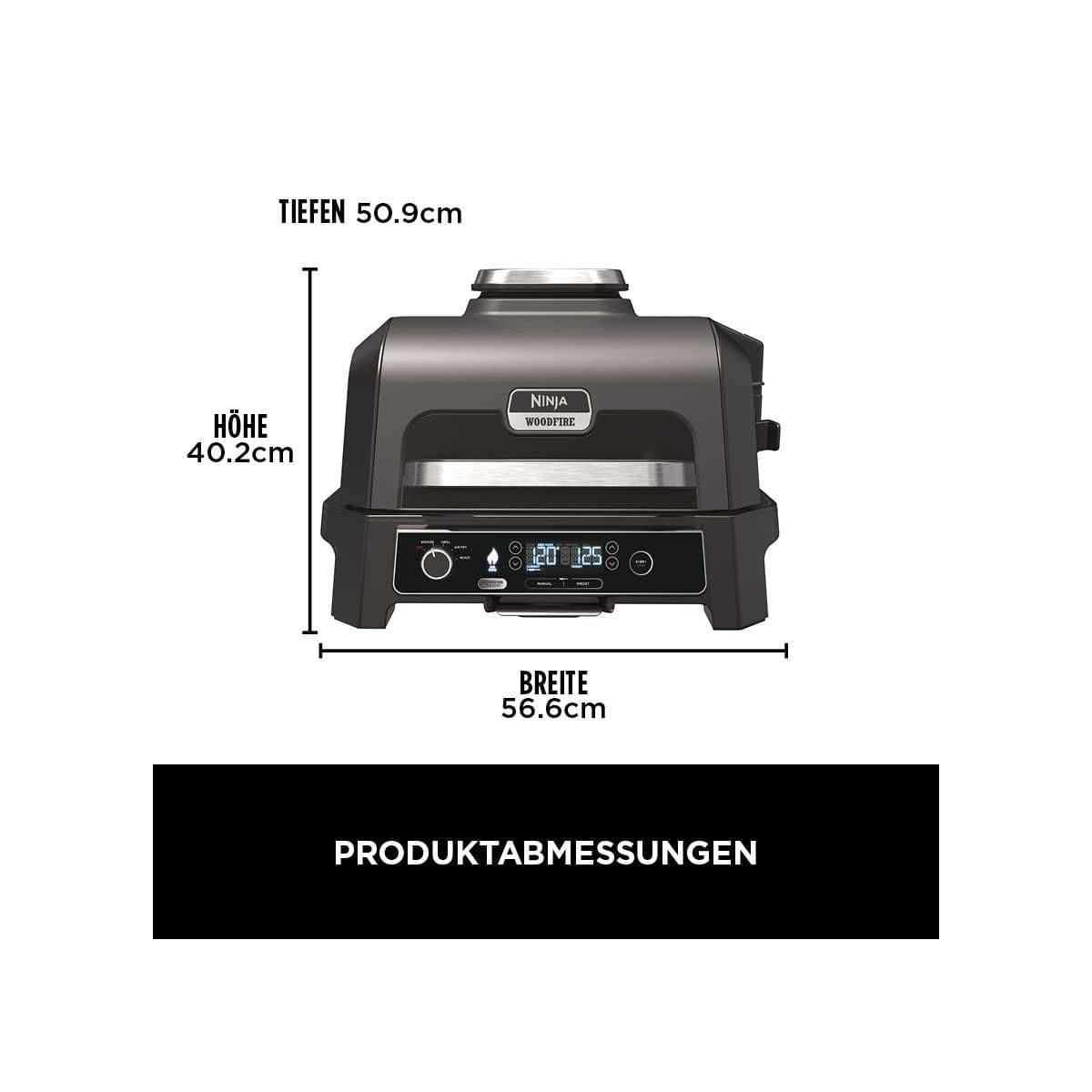 NINJA Woodfire Pro XL - Elektrischer Outdoor Grill & Smoker mit Smart Cook System NINJA Woodfire Pro XL - Elektrischer Outdoor Grill - Smoker mit Smart Cook System - OG850EU