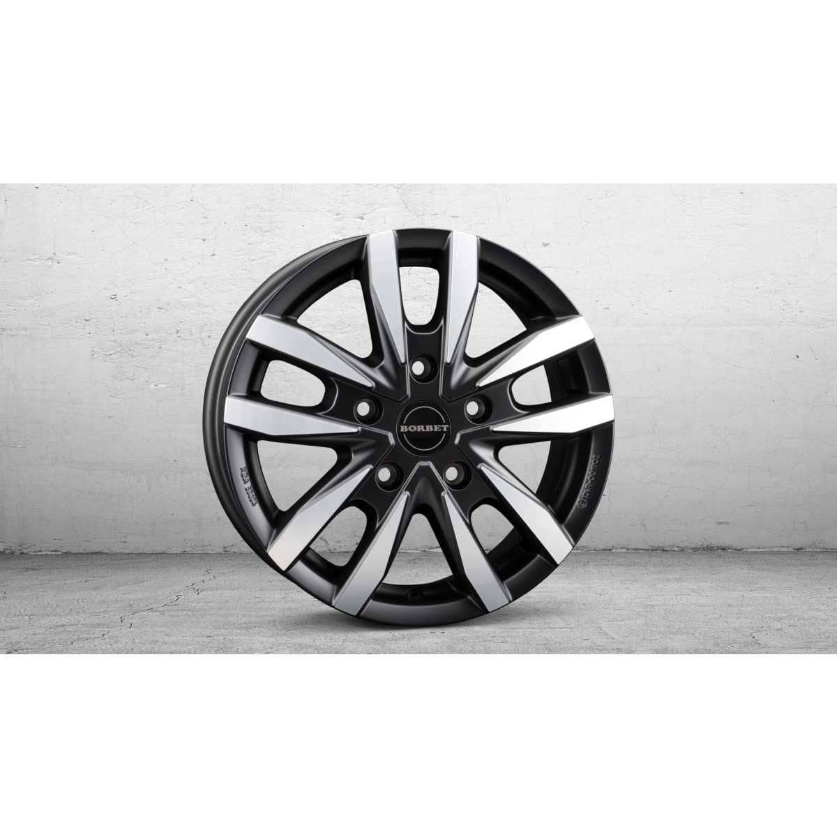 BORBET Alufelge CW5 black polished matt 16 Zoll fuer VW Crafter-MAN TGE ab Bj. 07-18 4er-Set - CW5 65660120565-1BPM-T