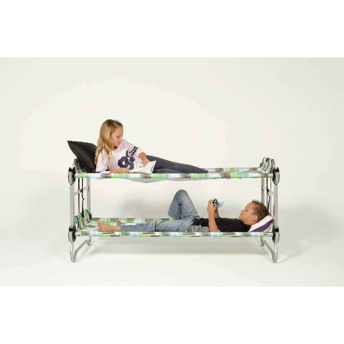 Disc-O-Bed KID-O-BUNK - Kinder Etagenbett blockpattern mit Seitentaschen - 30205BO