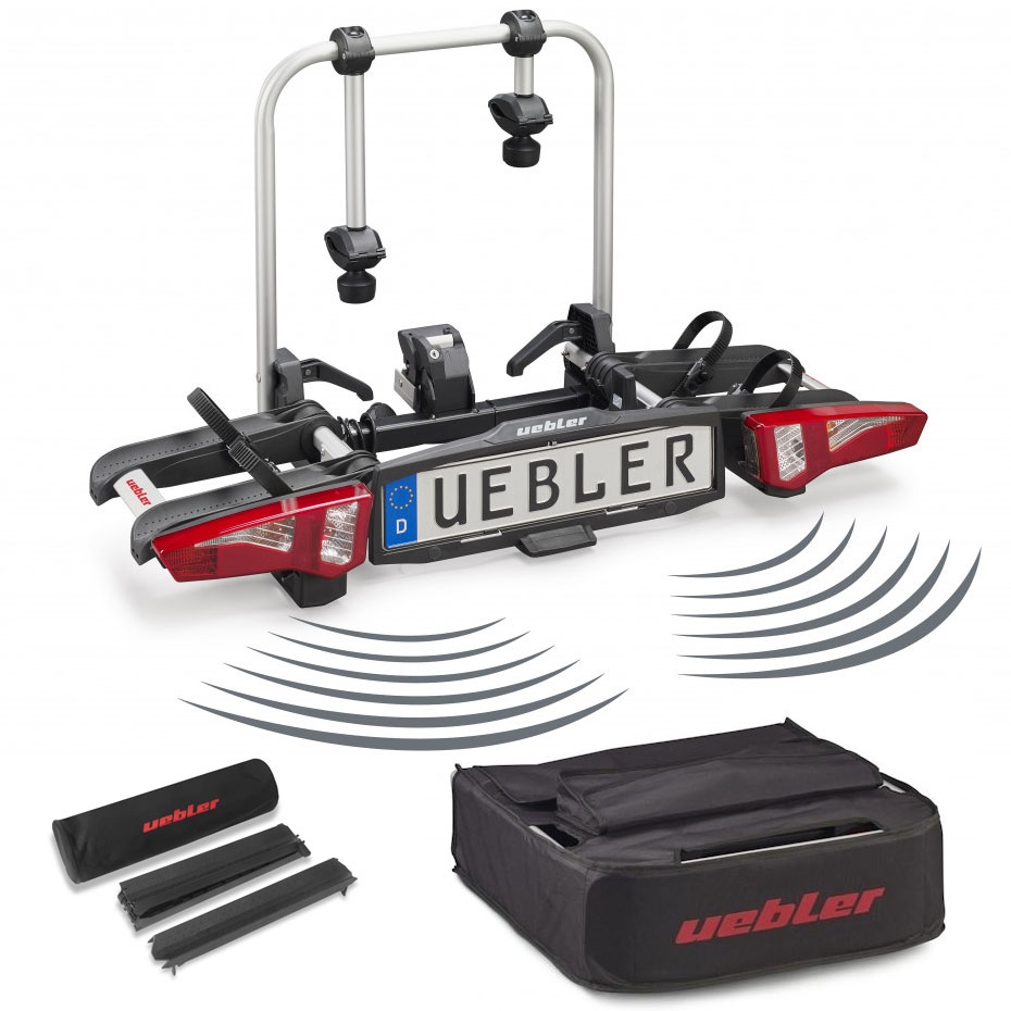 Set UEBLER i21 Fahrradtraeger 15900DC 2 Raeder Rueckfahrkontrolle inkl. Tasche und Auffahrschiene