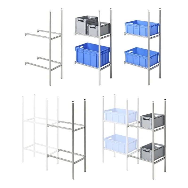 ProPlus Erweiterungspaket mit Stuetze und Traegern fuer Aufbewahrungssystem Wohnmobilgarage 230400AC01