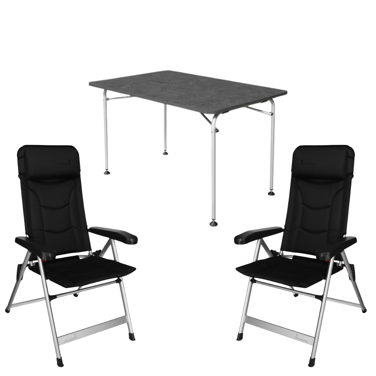 ISABELLA Campingstuhl Loke High Back 2er Set mit Campingtisch 90 x 140 cm