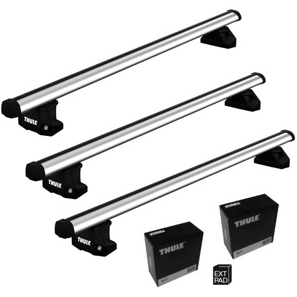 Kompletter Thule Dachtraeger Evo mit ProBar Aluschienenprofilen - Set mit 3 Traversen