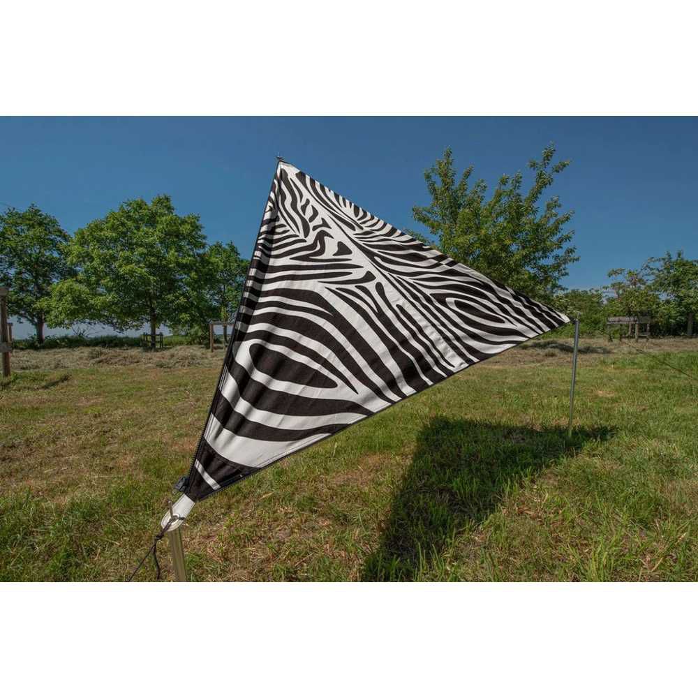 BENT Verbindbares Sonnensegel TC-Zip-Canvas Single Zebra Druck - RV Schwarz - 50054