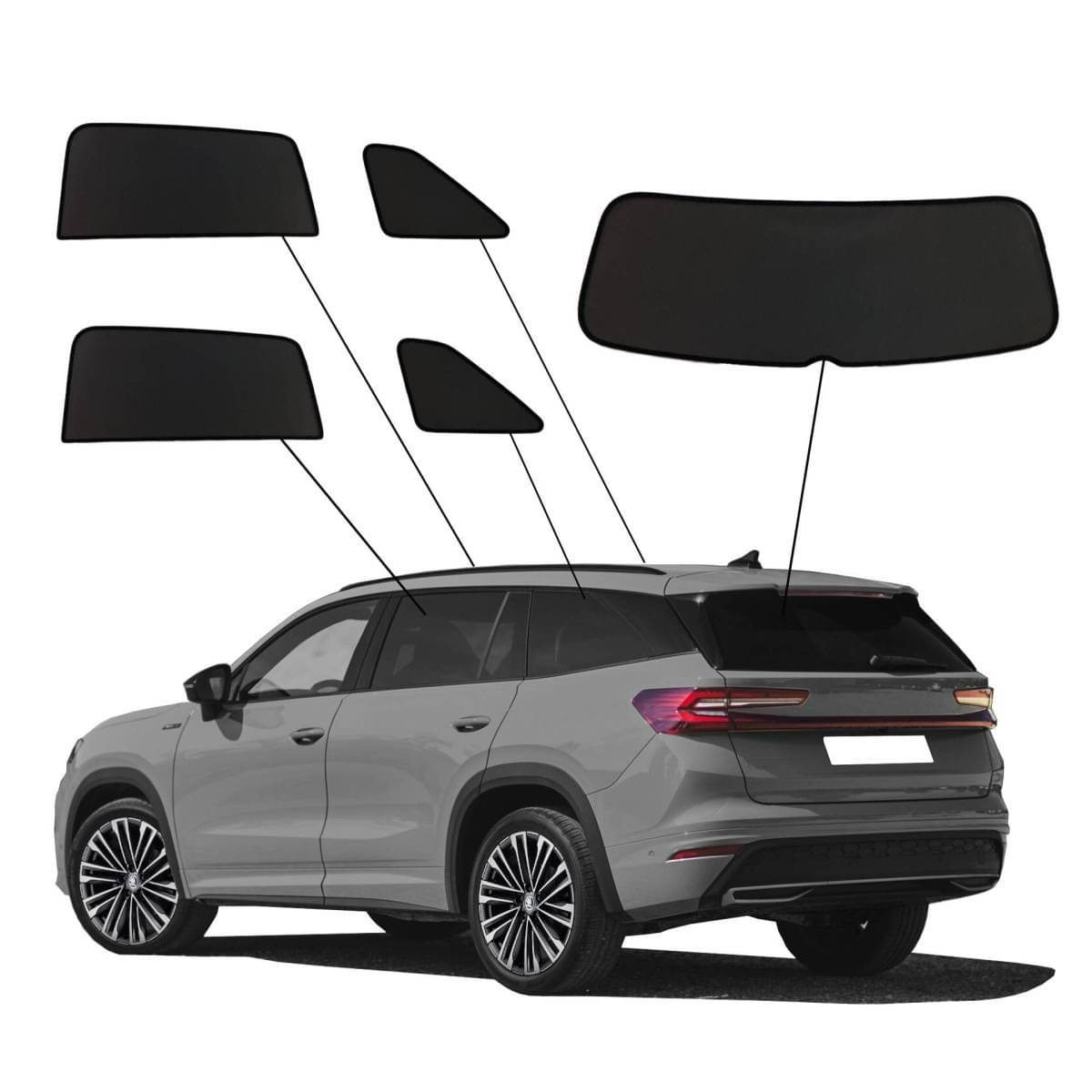 WINDESA SunClip Sonnenschutz - Sichtschutz Skoda Kodiaq 2 ab Bj. 2024 Set ABC - sun-10434abc