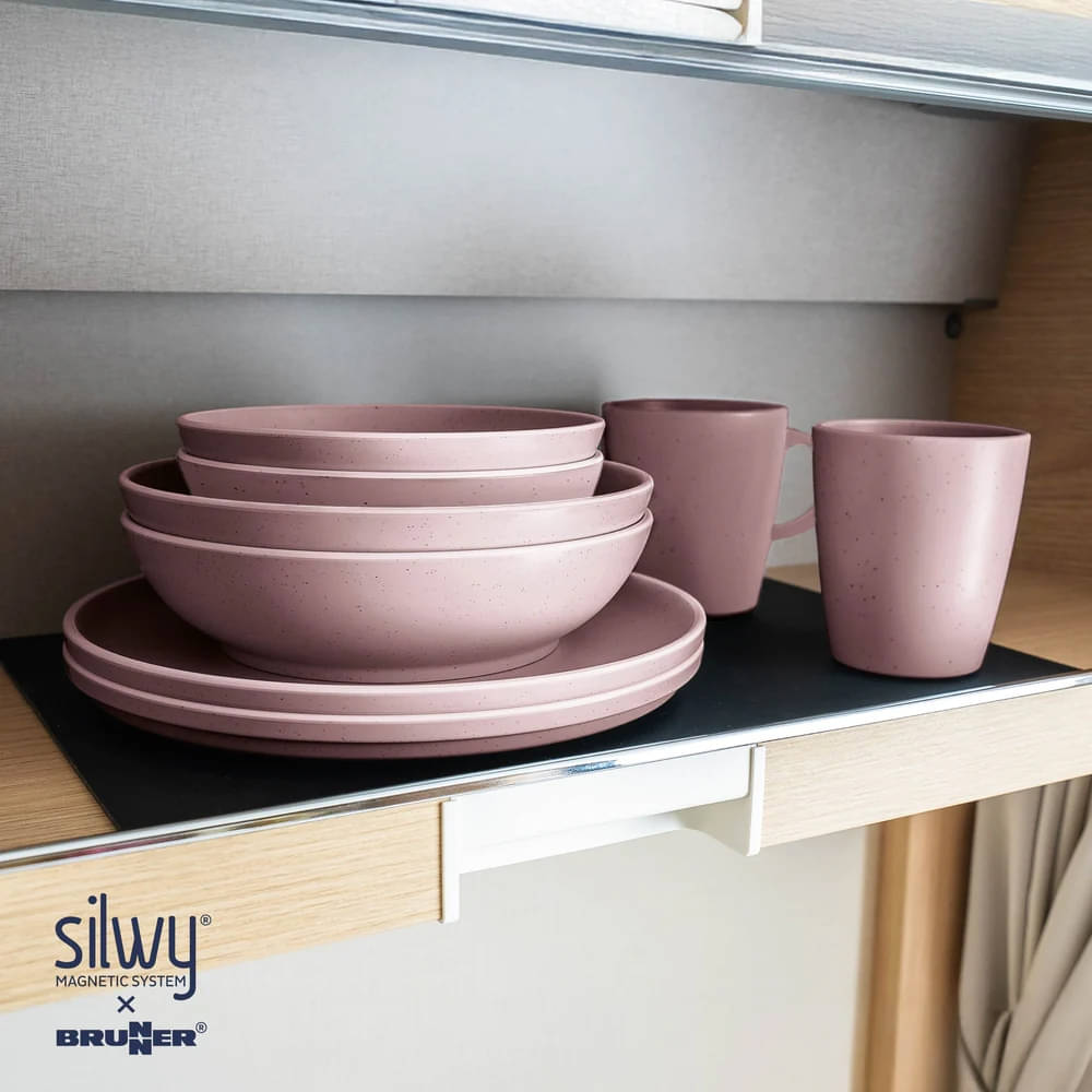 BRUNNER x SILWY DOLOMIT MAGNETIC ANTISLIP Geschirr-Set Rosé 11-tlg- - 0842050N.C15