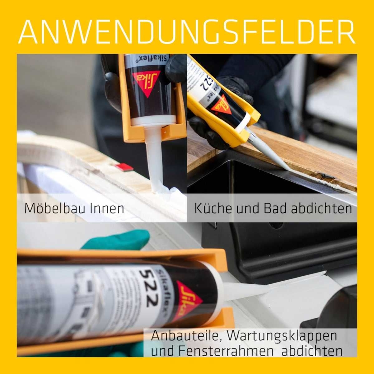 SIKA Kleb- und Dichtstoff Sikaflex - 522 Schwarz 300 ml - 688219