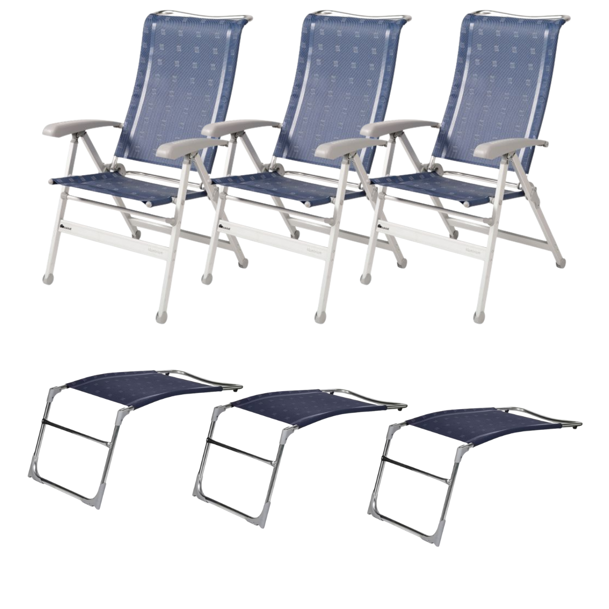 DUKDALF Stuhl Cha Cha blau - Beinauflagen 3er-Set - 42-02-4611-0 42-08-4611.0