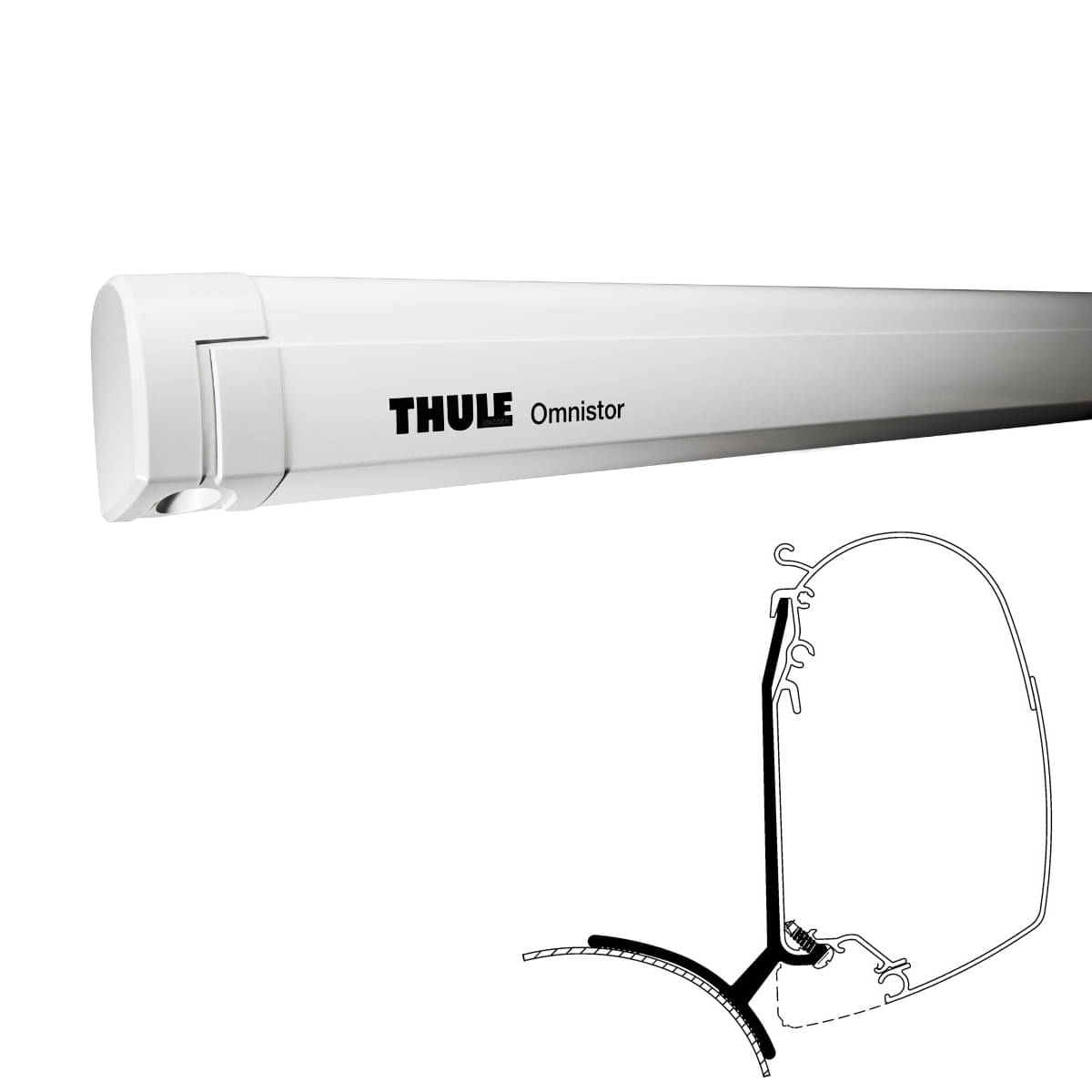 Thule Omnistor 5200 -2-32x1.80- - 301113 - Markise THULE Omnistor 5200 Mystic grau 230 cm Gehaeuse eloxiert