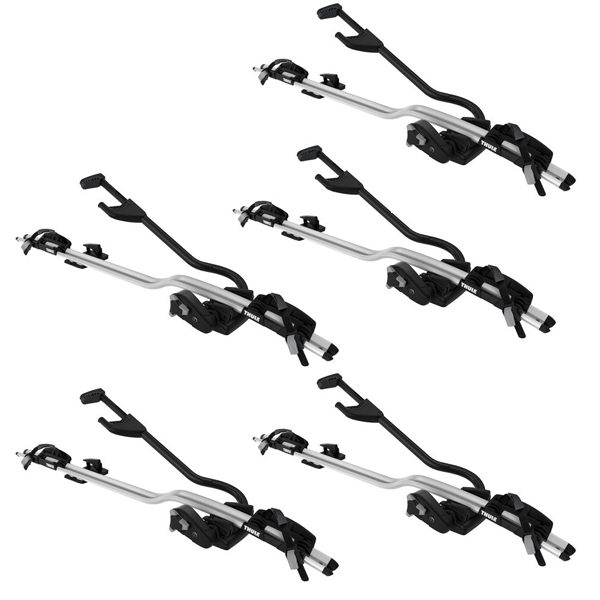 THULE 598 ProRide Fahrradtraeger Dach silber 5er Set Spar-Pack