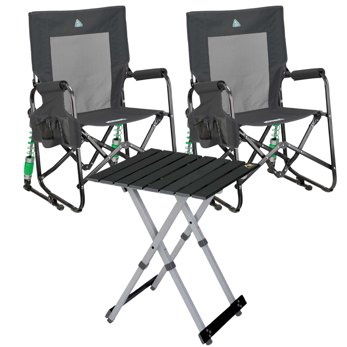 Set GCI Tisch Camp Table 20 - 2 Schaukelstuehle Adjustable Rocker Dark Charcoal - 450339 39126
