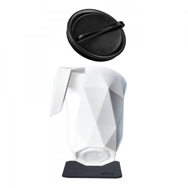 SILWY Magnet Coffeecup mit Metall Nano Gel Pad und Deckel BLACK S030-1402-1