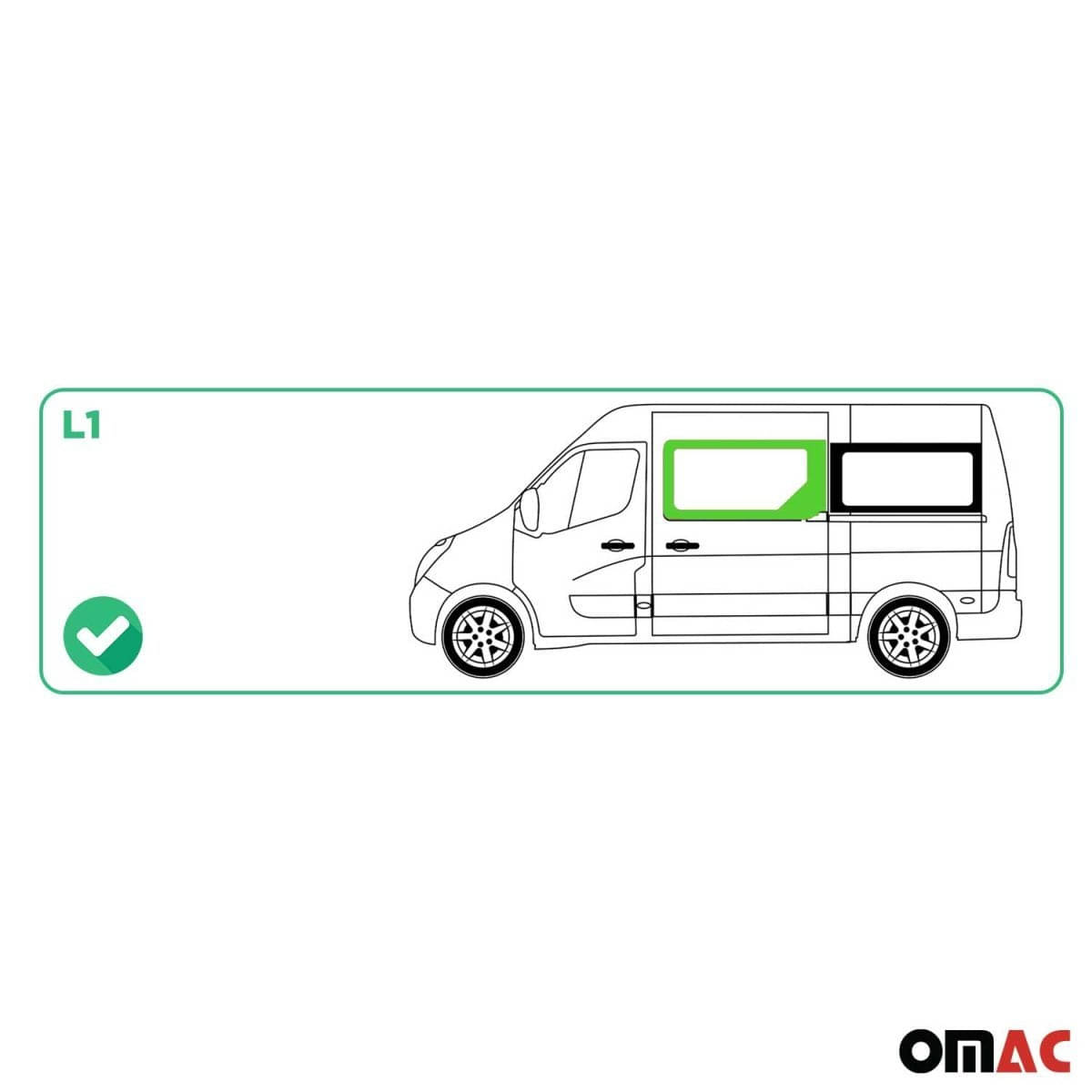 OMAC Seitenfenster Seitenscheibe Renault Master L1 ab Bj. 2010 Schiebetuer Rechts - A050951