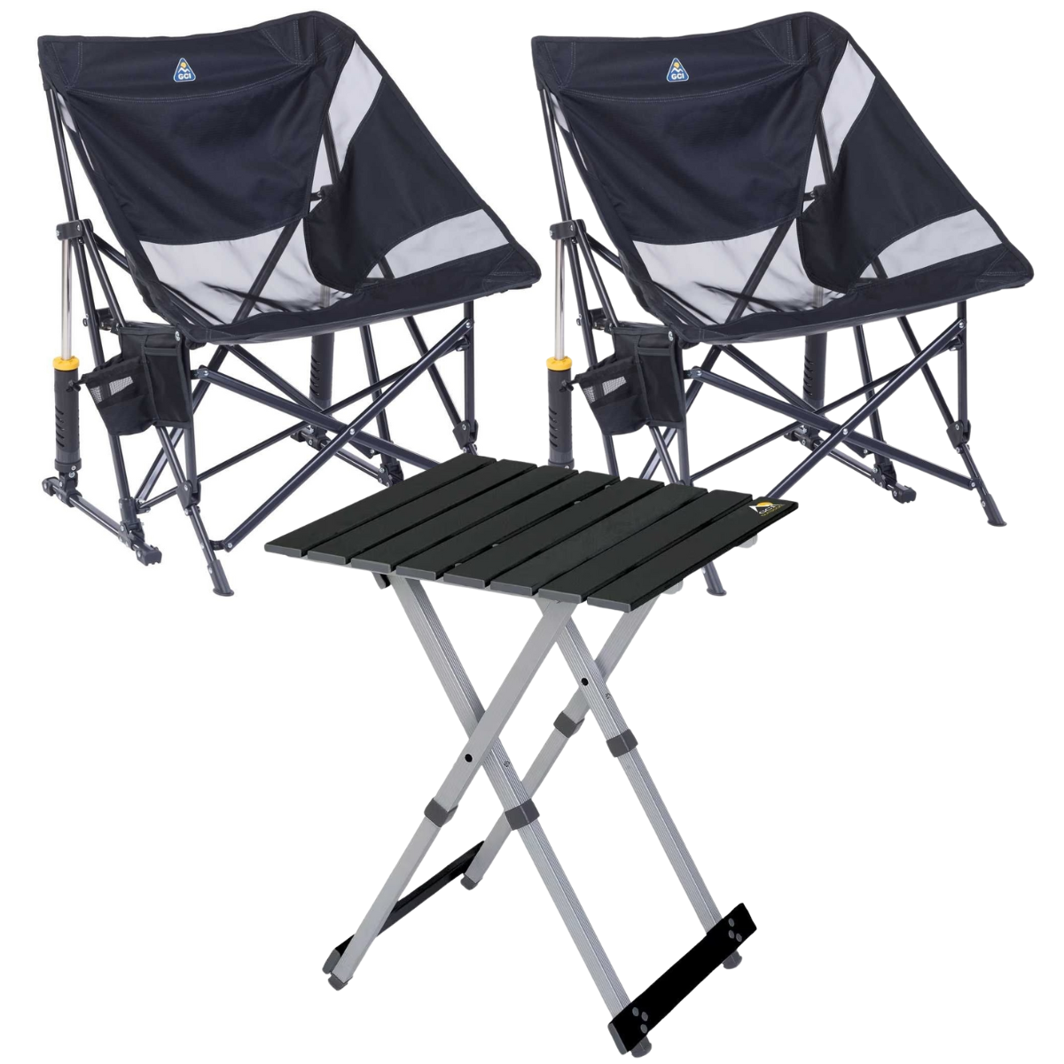 Set GCI Tisch Camp Table 20 & 2 Schaukelstühle Pod Rocker Elite Dark Charcoal Set GCI Tisch Camp Table 20 - 2 Schaukelstuehle Pod Rocker Elite Dark Charcoal - 431339 39126