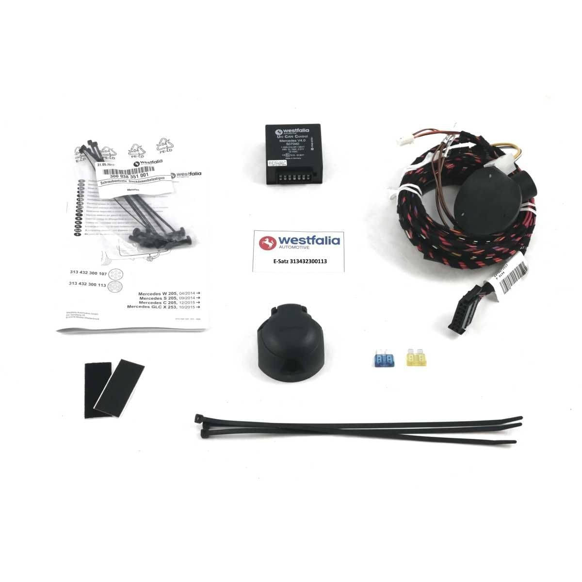 Westfalia Abnehmbare Anhaengerkupplung fuer Mercedes GLC -X253- -BJ 09-2015-06-2019- - im Set mit 13-pol. fahrzeugspezifischem Elektrosatz - 313403900113