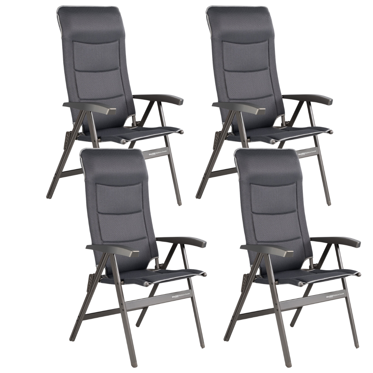 WESTFIELD Campingstuhl Noblesse Grande grey melange 4er-Set - 101-102 GM