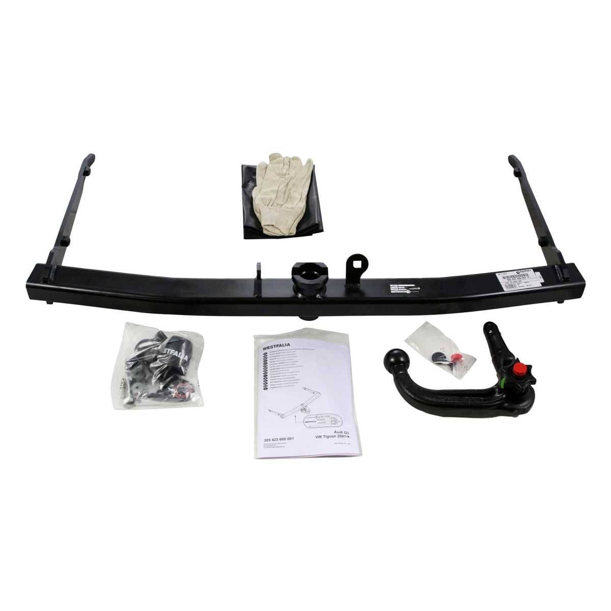Westfalia Abnehmbare Anhaengerkupplung fuer Audi Q3 -BJ 09-2011-06-2018- - im Set mit 13-pol. fahrzeugspezifischem Elektrosatz - 305423900113