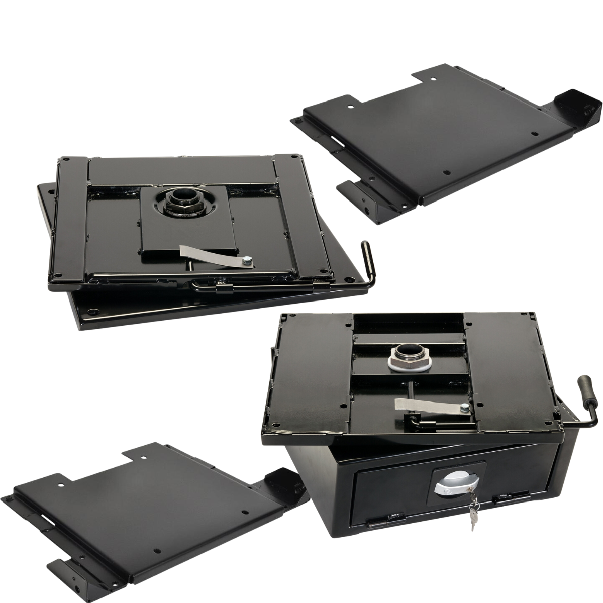 SPORTSCRAFT Drehkonsolen-Set mit Safe fuer 2 SPORTSCRAFT Pilotensitz VW T4 Fahrer- und Beifahrerseite - 3346000 3346012