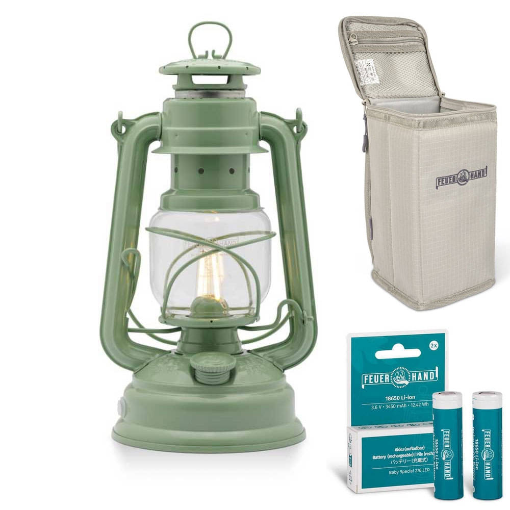 FEUERHAND LED Laterne Baby Special 476 Sage Green Starter-Set 5.0