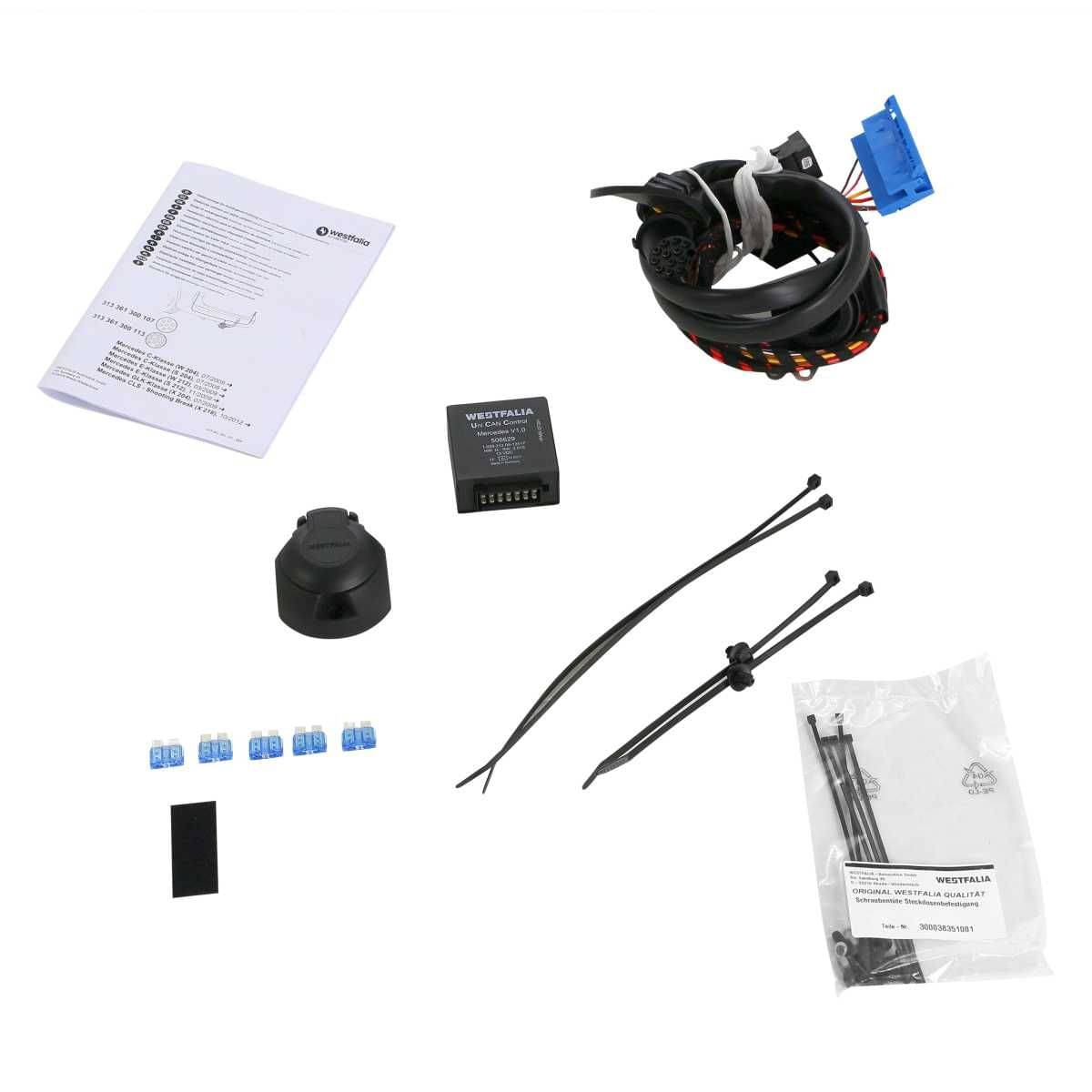 Westfalia Abnehmbare Anhaengerkupplung fuer Mercedes C-Klasse Kombi-Limo S204-W204 -BJ 07-09-08-14- Coupé C204 -BJ 01-11-09-15- E-Klasse Coupé C207 -BJ 05-09-12-16- - im Set mit 13-pol. fahrzeugspezifischem Elektrosatz - 313211900113 