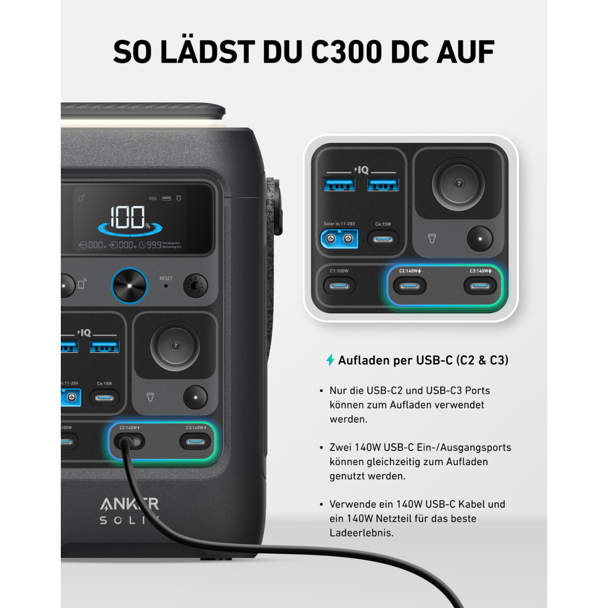 ANKER SOLIX C300X DC Tragbare Powerstation 288Wh - A1728311