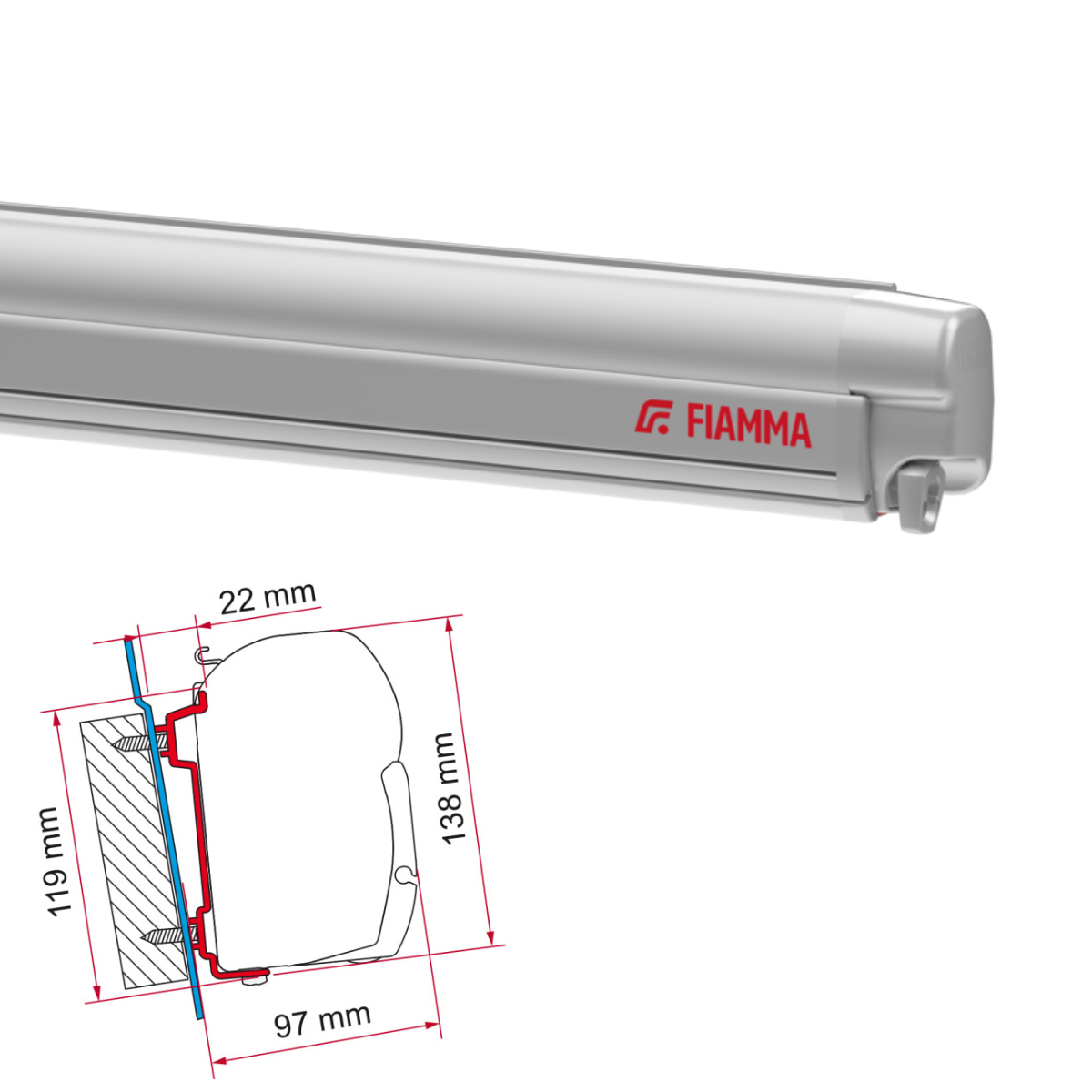 Markise FIAMMA F45 S 260 Royal grey Behuizing titanium incl. Adapterkit Ford Transit H2 H3 L1 Markise FIAMMA F45 S 260 Royal grey Gehaeuse titanium inkl. Adapterkit Ford Transit H2 H3 L1 - 06290H01R 98655-741