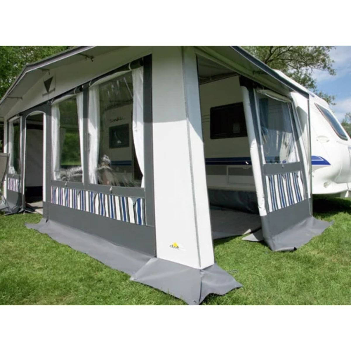 DWT Wohnwagen-Vorzelt CARAT Gr. 13 Umlaufmass 911-940 cm Tiefe 240 cm mit 28 mm Stahlgestaenge - 144523S28
