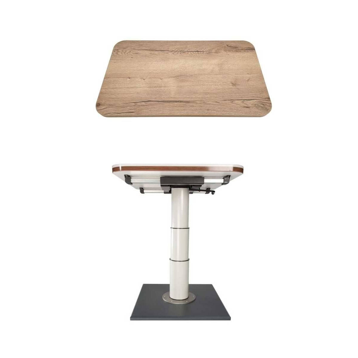 ILSE TECHNIK Liftgestell mit Verschiebung 5988 inkl. Leichtbautischplatte Eicheoptik 45 x 80 x 2-8 cm