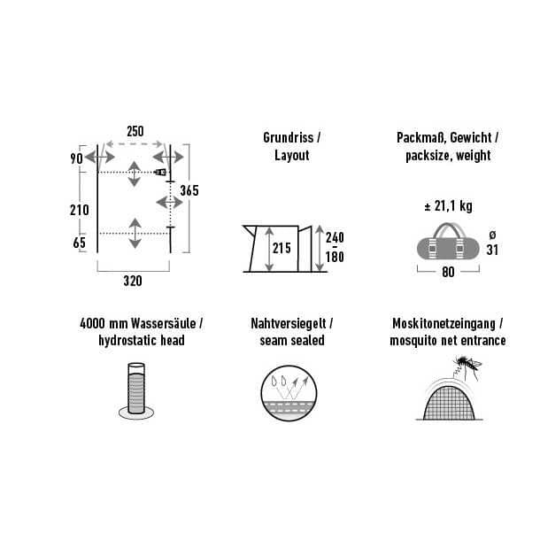HIGH PEAK Busvorzelt Riva 2.0 - 14138