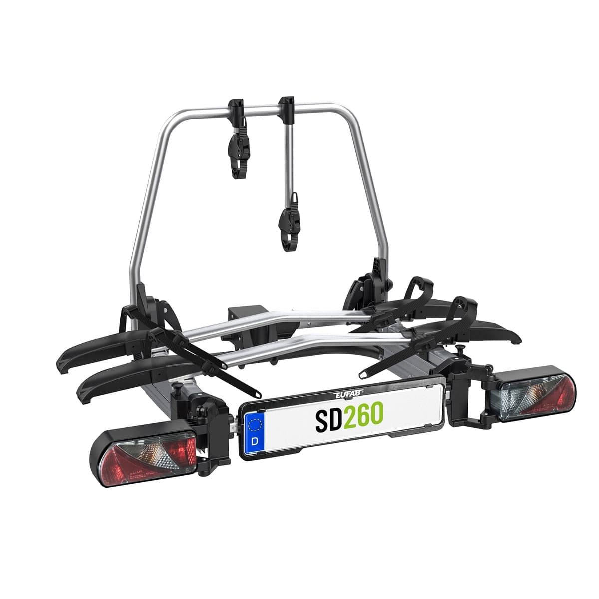 EUFAB SD260 Fahrradtraeger ausziehbar fuer 2 Raeder Hecktueren - 11654