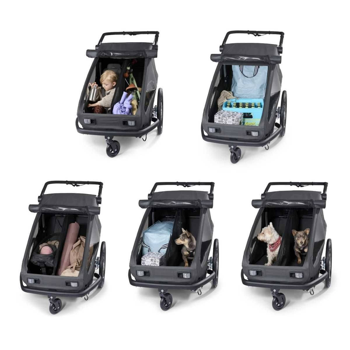 CROOZER Kinderfahrradanhaenger Kid Yuuna Moonlight Black - 121001124