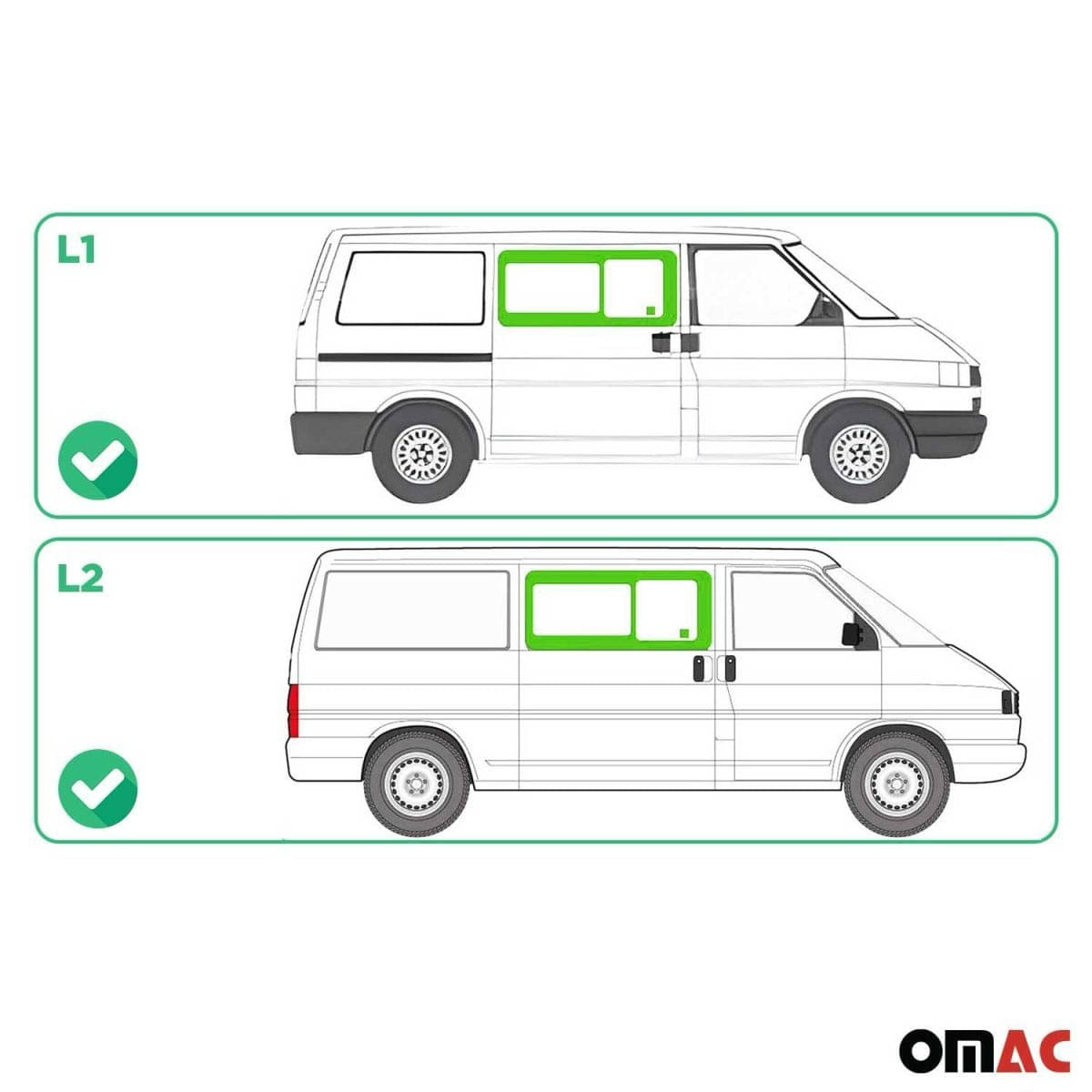 OMAC Seitenfenster Schiebefenster VW T4 L1/L2 Bj. 1990-2003 Vorne Rechts OMAC Seitenfenster Schiebefenster VW T4 L1-L2 Bj. 1990-2003 Vorne Rechts - 7521405-1FSSR