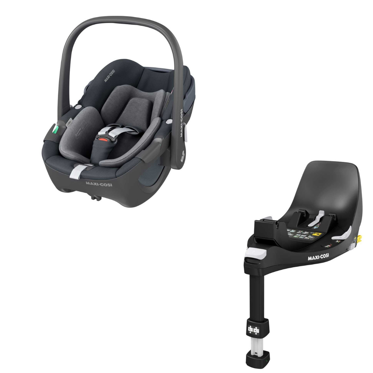 MAXI-COSI Babyschale PEBBLE 360 Essential Graphite - Basisstation FAMILYFIX 360 - 8044750110 8043010110