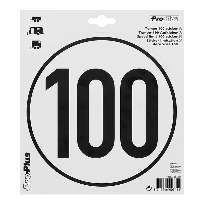 ProPlus Aufkleber Schild Tempo 100 km-h - 361254