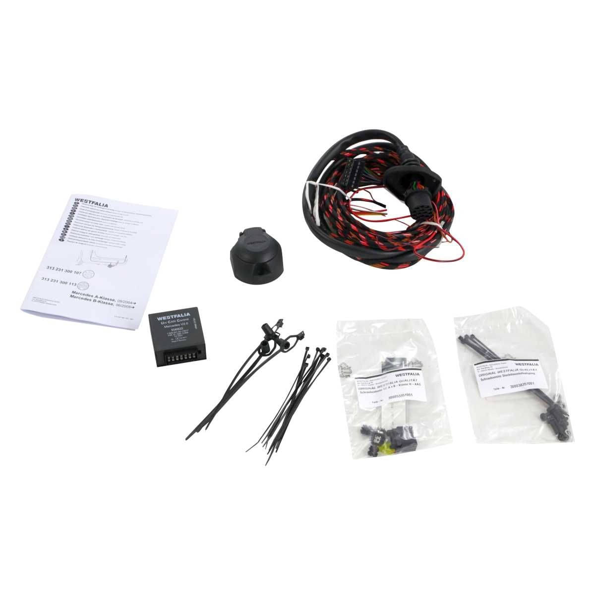 Westfalia Starre Anhaengerkupplung fuer Mercedes A-Klasse -W169- -BJ 09-2004-09-2012- Mercedes B-Klasse -W245- -BJ 06-2005-10-2011- - im Set mit 13-pol. fahrzeugspezifischem Elektrosatz - 313171900113