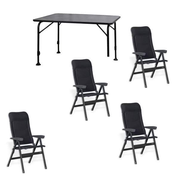 Set WESTFIELD Tisch Universal & 4 Stühle Advancer anthracite grey Set 1 Tisch WESTFIELD Universal Tisch 120 x 80 cm - Avantgarde Series - 101-740 und 4 Stuehle WESTFIELD Advancer Stuhl anthracite grey - Performance Series - 201-884 AG